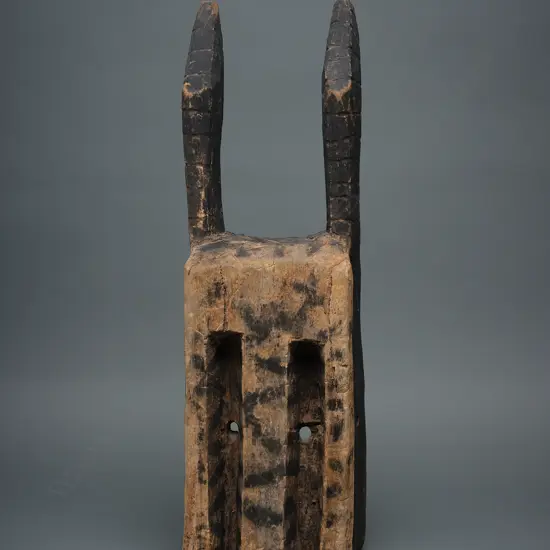 Africa, horned wood/paint mask,